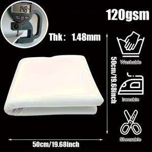 TEMU 1개 120Gsm 50Cm x 50Cm 단면 접착 , 부직포 재질, 퀼팅 안정화에 적합 – 홈 데코에 좋음, 재봉틀 및 스팀 다리미와 잘 작동, 초보자에게 적합