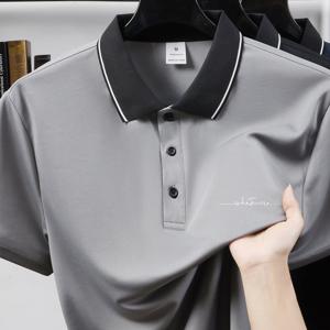TEMU Q002-S8 크리에이티브 기하학 패턴 프린트 남성용 캐주얼 폴로 셔츠 - 아웃도어 스포츠, 남성용 아웃도어 골프 반팔, 흡습성 및 통기성 좋은 끈적임 없는 캐주얼 탑, 내구성 좋은 작업 방식, 라펠 반팔, 남성용 폴로 셔츠에 적합