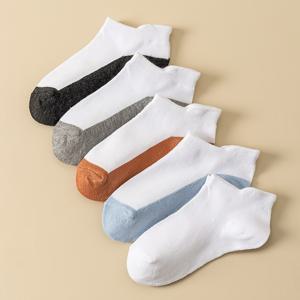 TEMU 5켤레 아동용 스포츠 양말, 어두운 밑창, 발목 부착, 부스러짐 방지 쿠션, 남아 여아 공용, 8-16세에 적합