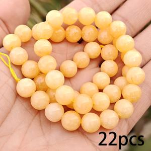 TEMU 6/8/10mm 옐로우 천연석 루스 비즈, 목걸이, 팔찌, 귀걸이 및 폰 참 제작에 적합
