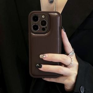 TEMU 스트레스 해소용 3D 오리털 깃털 모양 짜인 휴대폰 케이스, Apple iPhone 14 Pro/16 Pro Max 호환, iPhone 13에도 적합. 에어백 낙하 방지, iPhone 15, 12 Max용 강화 두꺼운 디자인. iPhone 11용 새로운 가을/겨울 스타일, 젊은 여성을 위한 , 니치, 트렌디한 룩 제공