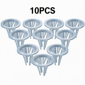 TEMU 수경 재배용 메쉬 화분 10개, 씨앗 컵 | 소형 PP 플라스틱 식물 바구니, 허브 및 채소, 구근, 수경 재배 시스템용, 가정 정원 재배 도구, 통기성 있는 뿌리 지지 화분