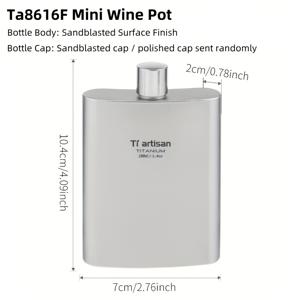TEMU Tiartisan 순수 티타늄 소주병 1개 100ml/3.52oz, 야외 캠핑용 초경량 휴대용 미니 소주 힙플라스크, 밀폐형 누수 방지 포켓 와인병, 음료 용기