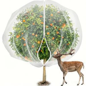 TEMU 7.8 X 7.8피트 대형 과일 나무 방충망 커버 (지퍼 및 드로스트링 포함), 정원 해충 방지 네트 식물 커버 투명 새 방지 식물 장벽 꽃 과일 메시 스크린 (사슴, 다람쥐, 벌레 방지용)