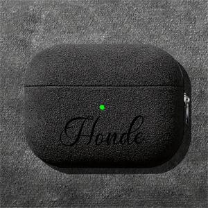 TEMU Airpods1/2 3 4 Pro2 보호 케이스용 맞춤 이름 각인 레터링, 간편한 인조 모피 이어폰 인조 가죽 케이스