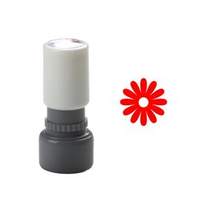 TEMU 1개 휴대용 흰색 원형 광학 스탬프 | 자체 잉크 귀여운 만화 패턴 (빨간 꽃/하트/단풍잎) | 재사용 가능한 사전 잉크 충전형 소형 스탬프 | 학교 교사 칭찬/부모 학생 동기 부여용