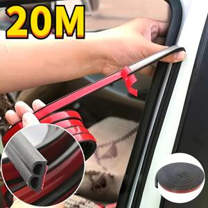 TEMU 787.4인치/65.61피트 자동차 방음 씰링 스트립, 더블 B형 도어 프레임 두꺼운 방음 스트립, 후드 및 트렁크 개조용 고무 스트립, 도어 방음, 방진, 방수 씰링 트림