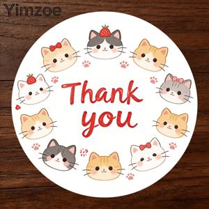 TEMU 70개/140개입 Yimzoe 귀여운 고양이 원형 스티커 - 선물 포장, 파티 답례품, 이벤트 용품 및 축하 장식, 주얼리 제작 디스플레이 및 포장 용품에 적합