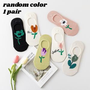 TEMU 1켤레 튤립 양말 여성용 보트 양말 여름용 얇은 단색 양말 미끄럼 방지 및 얕은 보이지 않는 양말 도매