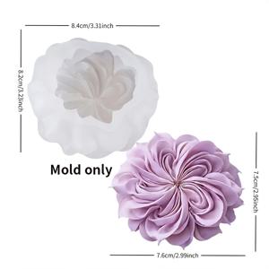 TEMU 수지 주조, 왁스 및 시멘트 공예용 3D 달리아꽃 실리콘 몰드 - 고온 내성 눌러붙지 않는 몰드, DIY 캔들, 비누 만들기, 웨딩 답례품, 사진 촬영 배경용 세척이 쉬운 달리아 모양 프레임
