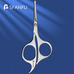TEMU A SFANFU 브랜드 스테인리스 스틸 코털 가위 (둥근 머리형, 찔림 방지), 남녀 공용 스테인리스 스틸 가위, 인체공학적 손잡이, 날카로운 칼날, 눈썹 및 코털 다듬기에 적합, 코털 트리머