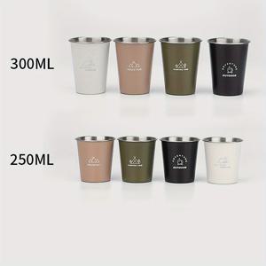 TEMU 4개 세트 304 스테인리스 스틸 머그컵 - 250ml/350ml, 캠핑, 하이킹 및 바비큐에 완벽 - 커피와 주스에 다용도