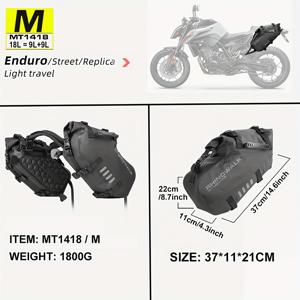 TEMU 라이노워크 2개 세트 모터사이드백 18L/28L/48L 모터사이드 테일 사이드백 패니어 대부분의 모터사이드 여행용 수납가방 라이딩 백 모터사이드 액세서리