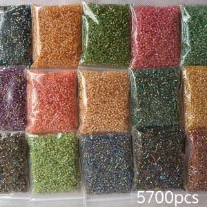 TEMU 5700개 유리 시드 비즈 세트, 2.5mm 비즈 15가지 색상, - 주얼리 제작, S, 목걸이, 귀걸이 및 공예용