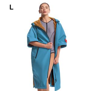 TEMU Hiturbo 수영 파카 1개, 후드 포함 3/4 소매 갈아입기 가운 코트, 욕실 서핑 수영 수상 스포츠용 보온 코트|비치타올|스포츠타올