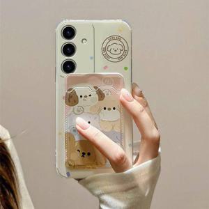 TEMU 귀여운 작은 고양이 사진 카드 홀더 폰 케이스, Samsung S22, S23, S24, A26, A36, A56, A42, A52, A72, A73, A33, A70, A25, S25, S21 5G, S22 5G, S24, S23 Ultra와 호환 가능. 충격 방지 및 내구성이 뛰어난 보호 케이스, 세련된 디자인, 부드러운 전체 커버지.