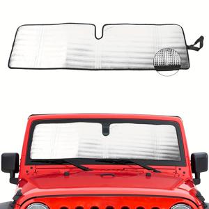 TEMU JEEP 사하라 TJ JK JKU 2도어 & 4도어용 윈드실드 선쉐이드 썬 쉐이드 히트 실드 선바이저 매트