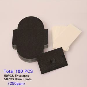 TEMU 100개 세트, 봉투 50장과 빈 카드 50장, 250GSM 반짝이 종이 작은 봉투, 적합 대상: 명절 인사말 카드, 결혼식, 생일, 파티, 데이, 크리스마스 초대장, 꽃집 케이크 숍에 편리하게 배치할 수 있는 인사말 카드