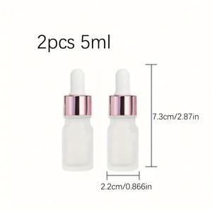 TEMU 2개 5ml/10ml/15ml/30ml 리필 가능한 드로퍼 유리병 장미 뚜껑 화장품 용기 반투명 유리 액체용 필수 마사지 오일 피펫