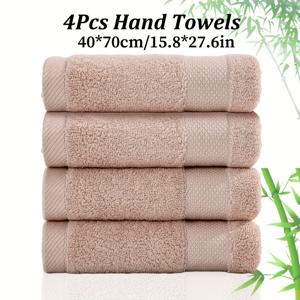 TEMU 4개 세트 대나무 섬유 핸드 타월 40*70cm/15.8*27.6인치, 시원하고 편안한 물 흡수력 좋은 다색 옵션 여름용 쿨 타월, 욕실 샤워 호텔 해변 수영장에 적합