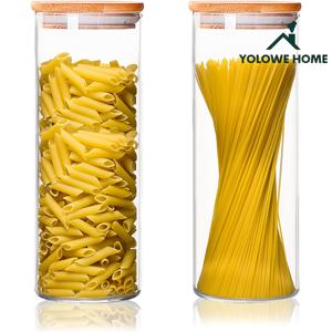 TEMU 2/4개입, 53Oz 식품 보관 유리 용기, 주방 데스크탑 유리 병, 대나무 뚜껑이 있는 유리 밀봉 병, 방수 라벨 및 마커 펜 장착, 파스타, 쿠키 병, 사탕 병, 커피 병 등에 매우 적합, 주방 도구