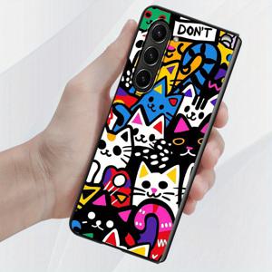 TEMU 삼성 갤럭시 폴드7 폴드5 폴드6 폴드3 폴드4 Z 폴드 7 6 5 4 호환 카툰 고양이 디자인 휴대폰 케이스