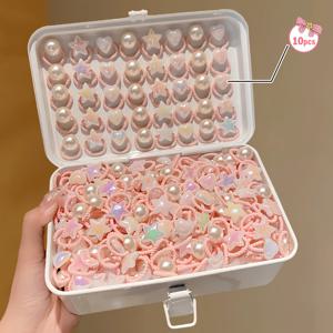 TEMU 10/30개 마카롱 무지개 컬러 블록 헤어 타이, 탄성 있는 손상 없는 데일리 학교, 파티 외출용, 선물로도 적합, 사계절 달콤한 헤어스타일 커버, 분위기 쉽게 연출 (선물 상자 미포함)