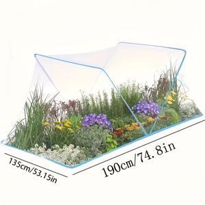 TEMU 1개 정원 커버 네트, 식물 보호 텐트, 0.5mm/0.02인치 구멍 크기, 접이식, 섬유봉 포함, 쉬운 설치 및 보관을 위한 아치형 디자인. 정원 및 야외 식물에 적합—실내외 모두 사용 가능. 정원 커버 네트 | 접이식 식물 텐트 | 내구성 있는 플라스틱 네트 | 식물 정원 네트 | 정원 식물 커버
