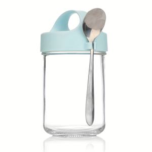 TEMU 손잡이가 있는 420ml 유리컵, 누수 방지 뚜껑과 스푼 포함, 우유, 오트밀, , 스무디, 커피 음료 보관용 다용도 아침 식사 컵, 휴대 및 세척이 간편, 냉장고 사용 가능, 여행, 사무실, 헬스장 및 선물용으로 적합