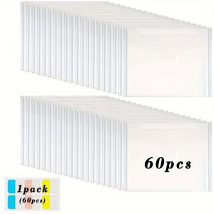 TEMU 60개 투명 PVC 스탬프 & 다이 보관백 + 60개 컬러 코드 라벨 포함 - 스크랩북, 엠보싱 템플릿, 스탬프 & 다이용 투명 공예 봉투 정리함 - 내구성 있는 공예 보관 솔루션 (7.5