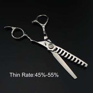 TEMU 6.0인치 은색 악어 손잡이 고급 헤어 커팅 가위, 5가지 치아 모양으로 제공, 440C 스틸로 제작된 날카롭고 아름다운 날, 수제 제작 및 내구성