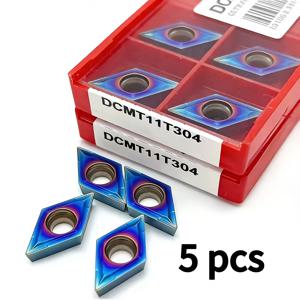 TEMU 조절 가능한 로터리 공구 DCMT11T304/DCMT32.51 카바이드 인서트, PVD+CVD 나노 블루 멀티 레이어 코팅, 스테인리스강, 경화강, 금형강 등 고경도 강철 제품에 적합