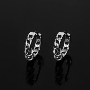 TEMU 세련된 304 스테인리스 스틸 NK 귀걸이 1쌍, 개인 맞춤, 간편, 핸섬, 록, 힙합 스타일, 데일리 스포츠, 파티에 적합, 친구에게 선물용, 배터리 없음