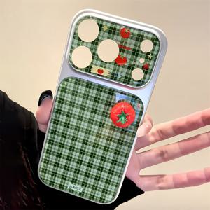 TEMU 스타일리시하고 귀여운 3D 토마토 격자무늬 충격 방지 휴대폰 케이스, 아이폰 17 Pro Max 17 Pro 17 16 Pro Max 16 Pro 16 15 Pro Max 15 Pro 14 Pro Max 14 Pro용 심플하고 사랑스러운 카메라 보호 충격 방지 커버