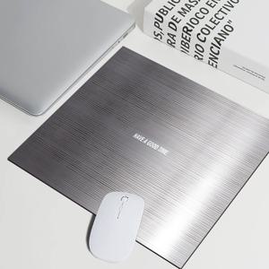 TEMU 다이아톰 흙 소재로 제작된 오버사이즈 게이밍 마우스 패드, 은색 브러시 처리된 