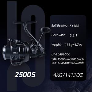 TEMU FISHINGFANS 800S 1000S 1500S 2000S 2500S 경량 스피닝 릴 드래그 파워 4Kg 카본 파이버 스피닝 릴 바닷물 담수