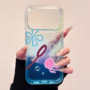 TEMU 휴대폰 케이스 - 여름 해변 트로피컬 물고기 해파리 그라데이션 투명 폰 케이스 아이폰 17 16 15 14 13 12 Pro Max Plus 소프트 백 커버