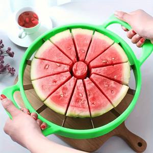 TEMU 그린 수박 슬라이서 - 녹색 손잡이가 있는 사용하기 쉬운 수동 과일 커터, 어버이날, 아버지의 날, 결혼식, 파티, 베이킹, 졸업 시즌을 위한 최고의 선물