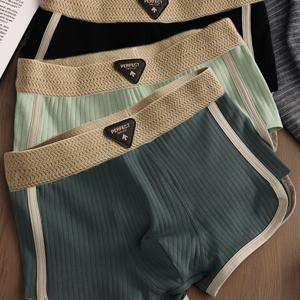 TEMU 3개 남성용 속옷, 부드럽고 피부 친화적인 사각 팬츠, 스타일리시하고 독특한 프린트 드로즈, 빈티지 에스닉 스타일