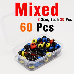 TEMU 회전 링이 있는 튼튼한 낚시 부유체 60/100개입 (박스당), 바다 낚시에 적합, 스피닝 부유체 및 낚시 장비 추가용 커넥터 포함