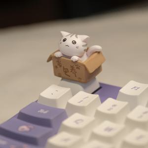 TEMU 귀여운 고양이 테마 기계식 키보드 키캡, XDA, 크로스 액스 교체용 키캡, 맞춤형 컴퓨터周辺기기, 사랑스러운 책상 장식 및 창의적인 선물, ABS 재질, 녹음 장비 또는 장식에 적합