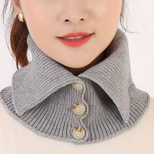 TEMU 여성용 버튼업 탈부착 페이크 칼라 풀오버 스카프 1개, 가을/겨울 한국 스타일 활용도 높은 하이넥 스웨터용 장식 목워머