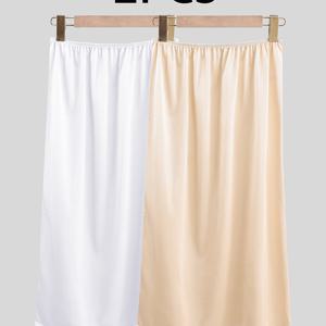 TEMU 2pcs 세트 플러스 사이즈 여성용 미드 레인지 슬립 드레스 (올 시즌용), 투명 방지 스커트, 여성용 작은 레이스 스플라이싱 투명 방지 스커트, 노출 방지 안감 셔츠, 미드 레인지 스커트, 여성용 미드 레인지 슬립 드레스/사이즈 로브, 잠옷