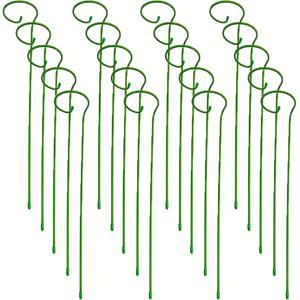TEMU 20개입 18인치 식물 지지대, 금속 단일 줄기 꽃 지지 고리, 아마릴리스, 난초, 백합, 장미, 모란, 토마토, 글라디올러스용 정원 식물 지지대