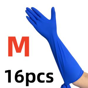 TEMU 16개입, 16인치 블루, 화이트, 핑크 색상의 엑스트라 롱 가정용 청소 장갑 (니트릴 소재), 주방 설거지 및 일상 욕실 청소에 적합, 양손 사용 가능, 아름다운 포장
