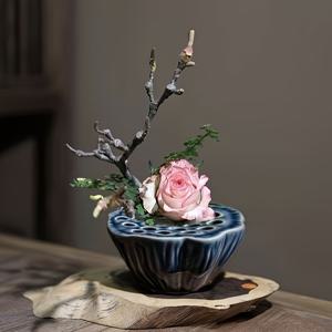 TEMU 세라믹 연꽃 씨꽃병, 수경 화분, 인공 식물 용기, 신선 수경 용기, 차도 테이블 장식, 세라믹 꽃병