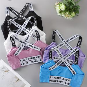 TEMU 5팩 여성용 심리스 우아한 속옷 레터 스포츠브라 스트랩 장식 디자인 통기성 피부 친화적 착용감 부드러운 데일리 란제리