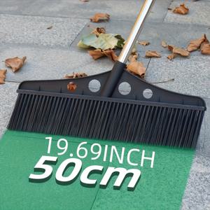 TEMU 1개 강력한 산업용 빗자루 - 50cm/19.7인치 긴 손잡이, 단단한 플라스틱 제작, 내구성 강화 브러시, 실내외 청소용 (하드 바닥 및 마당) - 상업적 및 가정용
