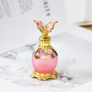 TEMU 꽃과 나비가 그려진 유색 유리 구형병 향수 리필용기 0.5oz(15ml), 축제 여행용 개인 위생 향수, 우아한 여성을 위한 필수품, 가정용 화장대 액세서리 (향수 미포함)