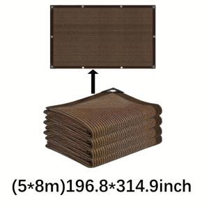 TEMU 대형 브라운 야외 차양망 - 헤비듀티 PU 메쉬 캐노피 커버, 21-30% 차광, 통기성 천, 파티오, 수영장, 온실, 이벤트용 - 간편 설치 (펜스, 테라스, 구조물 호환) - 이상적